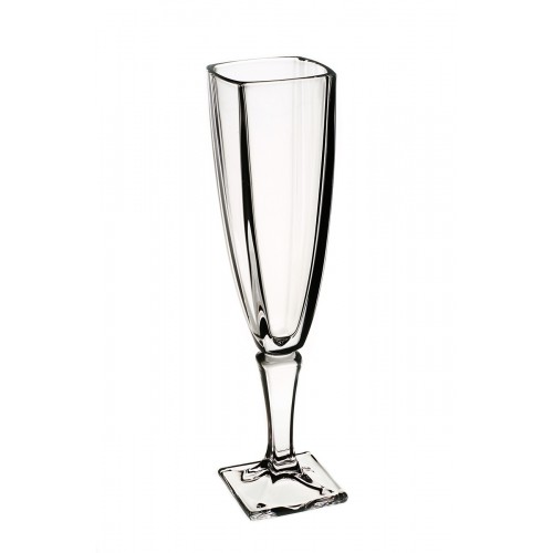 Set of 6 Bohemia 12% Lead Crystal Clear Champagne Glasses 