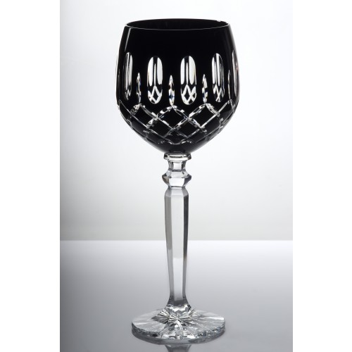 Bastille 24% Lead Crystal Black Tall Wine Glasses, Set of 6
