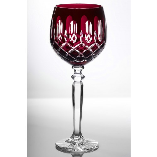 Bastille 24% Lead Crystal Ruby Tall Wine Glasses, Set of 6