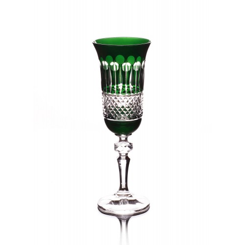 Emperor Crystal Champagne Green Glasses, Set of 6