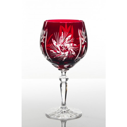 Cardinal 24% Lead Crystal Red Colour Wine Glasses, Set of 6